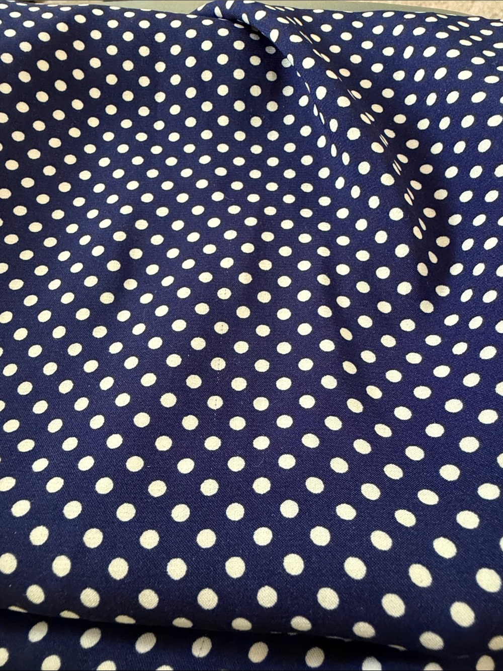 Express Navy and White Polka Dot V-Neck Tee